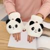 Women Plush Warm Glove Lovely Rabbit Cat Panda Mittens Flip Fingerless Glove Soft Girls Thick Gloves Flexible Half Finger Winter