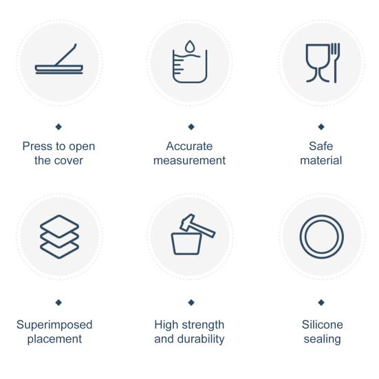 Seasoning Bottle with One-Hand Open Lid Measuring Spoon Silicone Ring Moisture-Proof Small