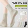 Mulberry Silk Stockings for Children In Summer, Thin Mid-calf Short Socks for Postpartum Confinement, Boneless Ballet-style Long Socks for Summer
