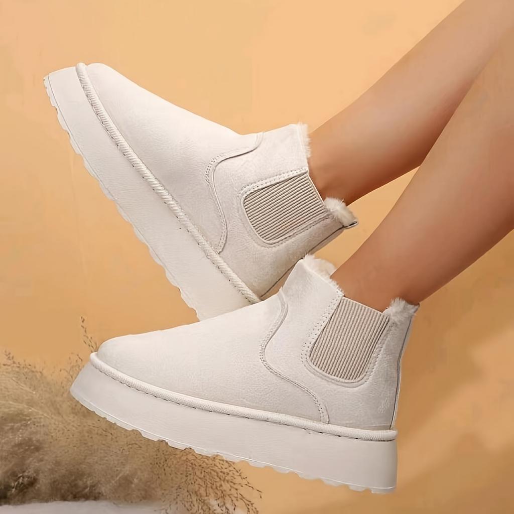 2024 Autumn/Winter New Women's Thick Soled Snow Boots Cotton Shoes with Velvet Inner Round Head Sleeve Foot Cotton Boots