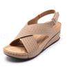 Spring and Summer Footwear Plus Size Women's Shoes Sandal Wedge Breathable Hook and Loop Platform Hollowed Out
