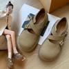 Retro Style Thick-soled Mary Jane Shoes Women's Fall Round Head Versatile Height Increase Soft Bottom Casual Single Shoes