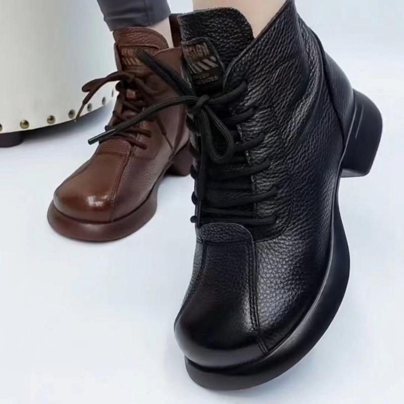 Soft Leather Shoes, Short-top Women's Boots, New Martin Boots, Comfortable and Versatile, Retro Thick-soled Boots