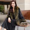High-end Genuine Leather Rabbit Fur Coat with Mink Fur Collar - Fashionable & Warm Winter Jacket
