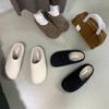 Korean Version of Casual Fluffy Slippers Women's 2025 New Winter Wear Flat-bottomed Lazy Muller Shoes with Fleece Bag Head and Half Drag