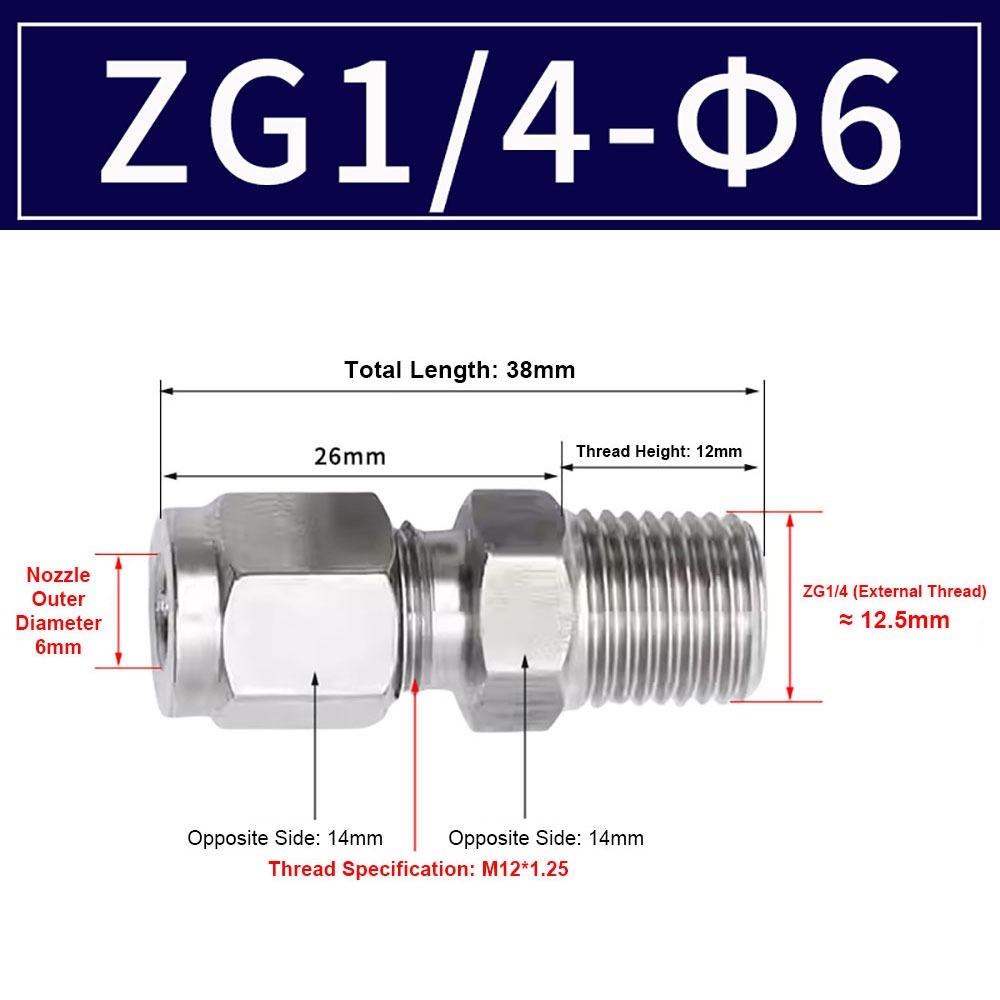 1Pcs Stainless Steel Quick Fitting 304 SS Metric ZG Pipe Fitting Tube Connector for Oil Water Gas