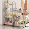 Compact Transparent Acrylic Floor-Standing Storage Rack for Kitchen, Living Room, or Bedroom - Multi-Layer for Cosmetics or Snacks