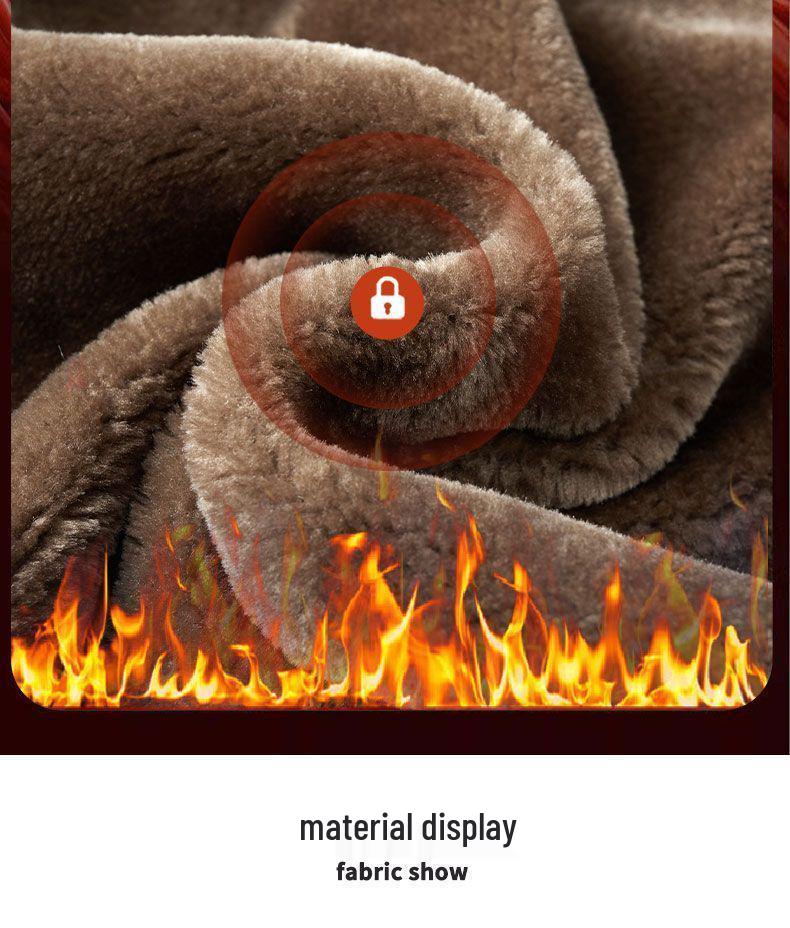 Men's Middle-Aged & Elderly Leather Jacket - Autumn/Winter, Warm, Thick, Windproof, Cycling Outerwear.