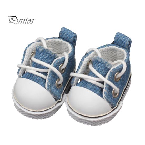 1 Pair Doll Shoes Mini Lace-Up Canvas Sneakers for 17cm Dolls Fingerboard Mini Finger Shoes Toy Accessory Realistic Design Creative Gift