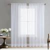 2Pcs Home Decor Window Tulle Drapery Solid Sheer Voile Curtains Window Screening White