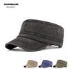 Men's Summer Flat Top Washed Military Baseball Cap