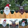 Newwoll Christmas Ornament Santa Claus Reindeer-Santa Claus Fence Peeker Christmas Decoration Outdoor Festivity To The Occasion