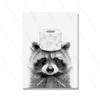 Bathroom Bunny Cat Dog Roll Paper Wall Art Canvas Painting Kids Room Decor Toilet Animal Poster Print Fashion Black White Murals