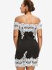 Rosegal Plus Size Floral Lace Applique Off The Shoulder Bodycon Dress