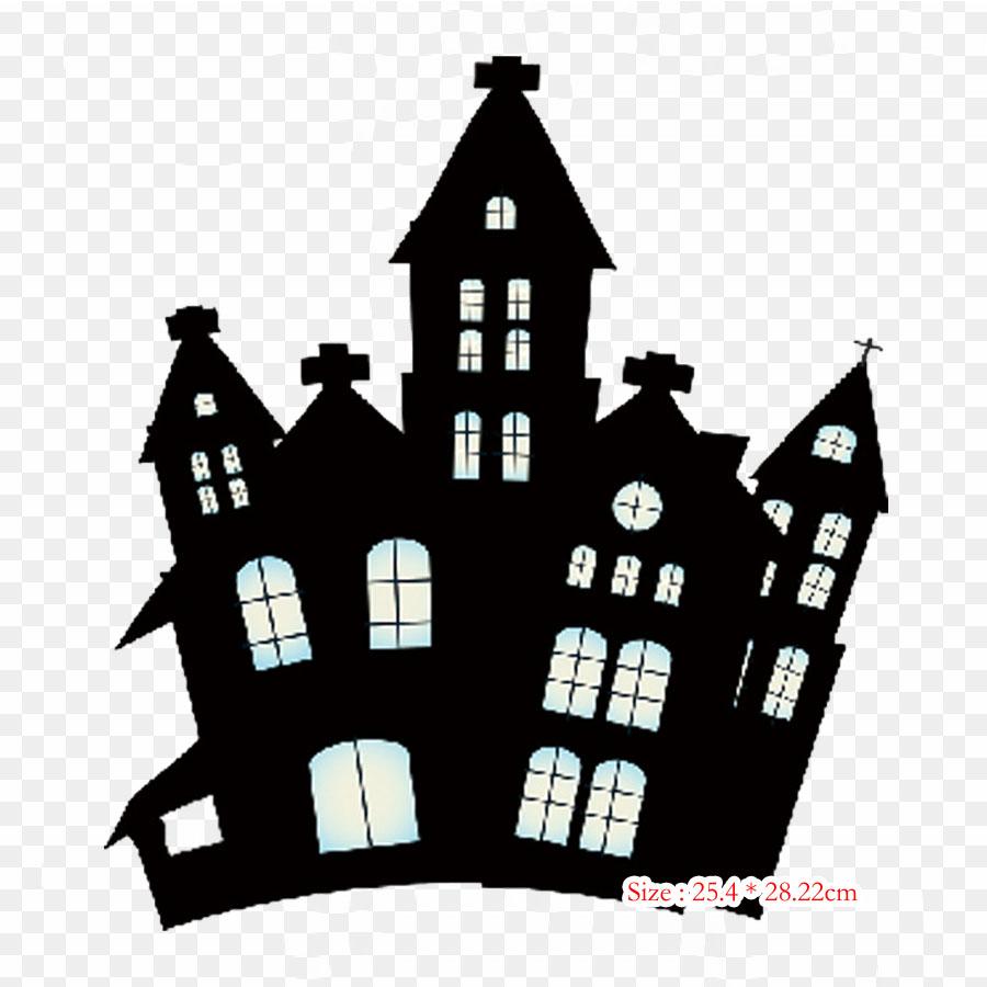 Castle Halloween Desktop Wallpaper Iron On Heat Transfer Printing Vinyl Patches Sticker for Clothes DIY Appliques Washable Patches