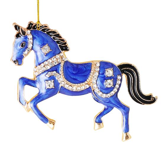 Horse Christmas Ornaments Sparkly Rhinestone Horse Hanging Decoration Acrylic Christmas Tree Ornament for Winter Xmas Party Supplies Holiday Home