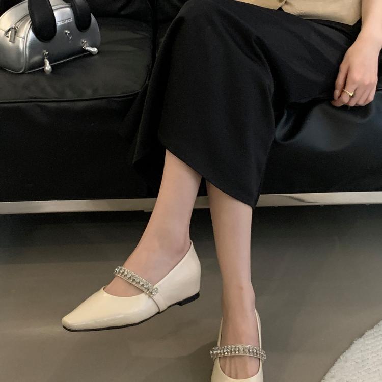 French Pointed Silver Mary Jane Single Shoes Women's Shoes 2025 New Spring and Autumn Evening Ladyshoes