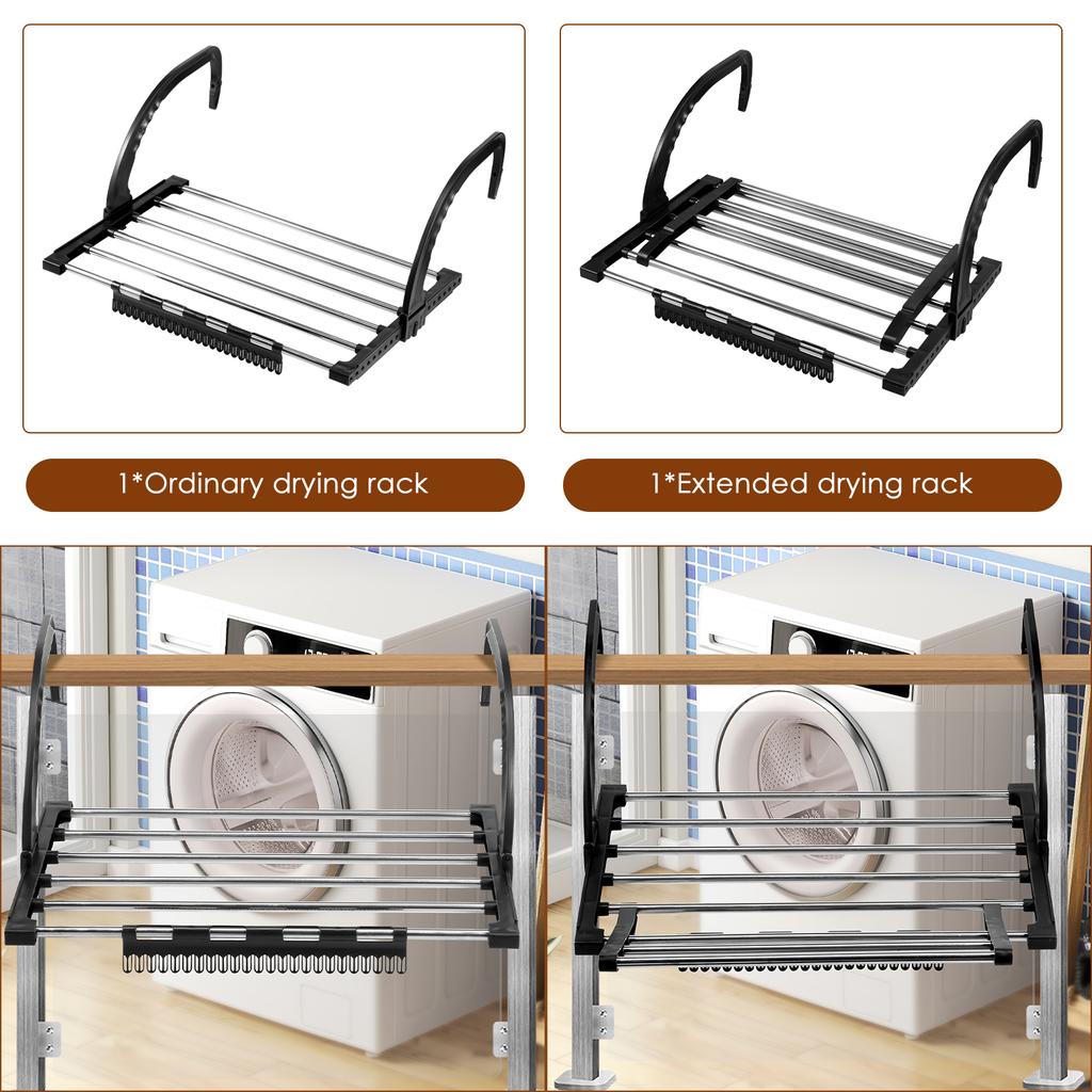 Foldable Hanging Clothes Drying Rack Extendable Balcony Stainless Steel Radiator Clothes Dryer Rack for Hanging Clothes Shoe