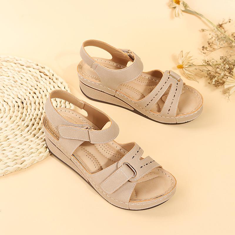 Women Sandals Summer Heels Sandalias Soft Bottom Wedges Shoes For Women Platform Sandals Luxury Shoes On Heel