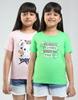 Girls Printed Round Neck Half Sleeve Tops Pack of 2