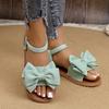 Cloth Sandals Soft-soled Bow Shoes One-line Sandals Fashionable and Sweet Flip-flops