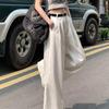 Women's 2024 American White High-Waisted Wide-Leg Jeans - Slimming, Loose, Pleated, Draped, Straight-Leg Pants