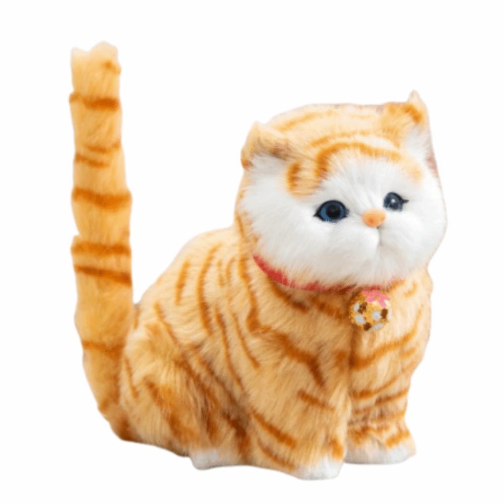 Fluffy Simulation Cat Plush Toy Cute Imitation Cat Plush Doll Plush Cats with Sound Easter Gifts
