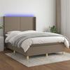 VidaXL Slat Bed Base with Mattress and LED, Upholstered Bed, Double Bed, Adult Bed for Interior Bedroom, 3138721