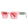 Fashion Square Women Luxury Sunglasses Vintage Candy Color Clear Gradient Eyewear  Punk Sun Glasses