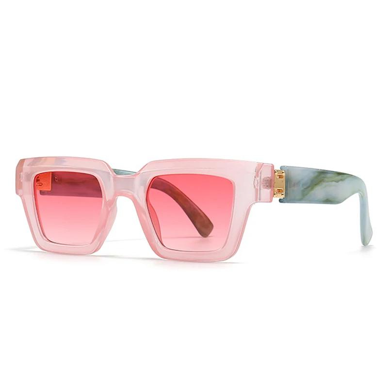 Fashion Square Women Luxury Sunglasses Vintage Candy Color Clear Gradient Eyewear  Punk Sun Glasses