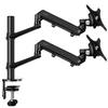 LOE LOLL2 Pro Dual Monitor Arm, Gas Spring Type, Vertical Mount, Dual Screens, Long Type, Black