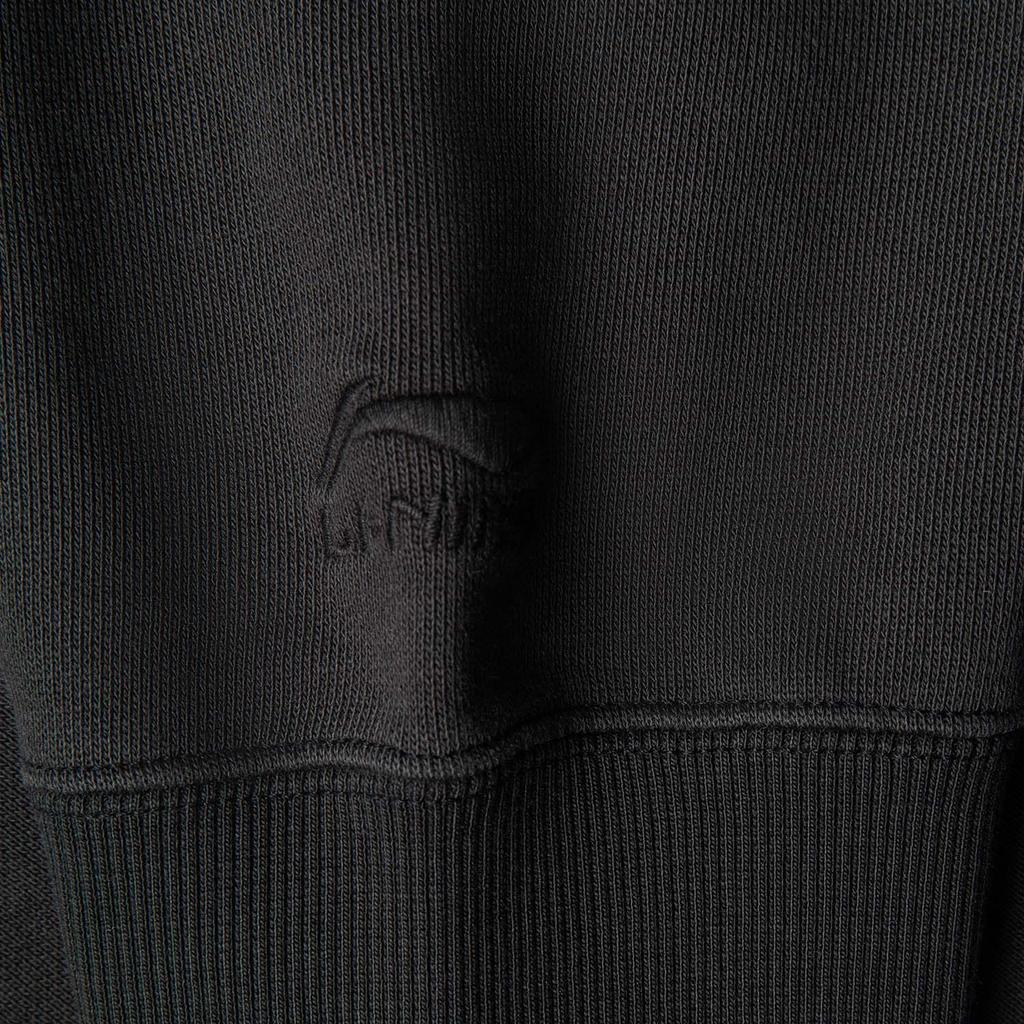 Li Ning Sports Lifestyle Series Letter Hooded Comfortable Breathable Versatile Loose Sweatshirt Unisex Sweatshirt Dark-Night-Black AWDV369-1