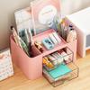 Creative Transparent Drawer Storage Box Desktop Cosmetics Organizer Student Large Capacity Pen Holder School Office Stationery Supplies