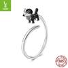 Cute Pet Dog Open Ring S925 Sterling Silver Cute Pet Animal Dog Ring Charm