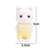 1pc Family Forest Flocked Cat Small Ornaments Cute Mini Plush Doll Doll Model Desktop Exquisite Decoration Birthday Party Gift