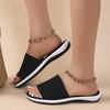 2022 Women's Knit Thick Sole Beach Sandals: Spring & Summer Plus Size Flat Slippers