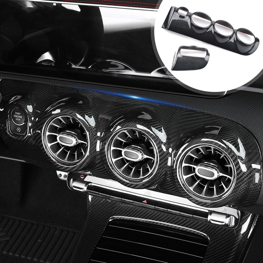 Front Central Control Air AC Conditioning Outlet Vent Cover Trim for Mercedes Benz A200L A180l 2019-2024 Carbon Fiber Accessorie