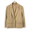 Long Sleeve Tailored Jacket 40 Beige Linen Blend Women Used