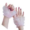 Lace Trim Double Layer Tulle Arm Sleeves Elegant Wedding Party Photography Accessory