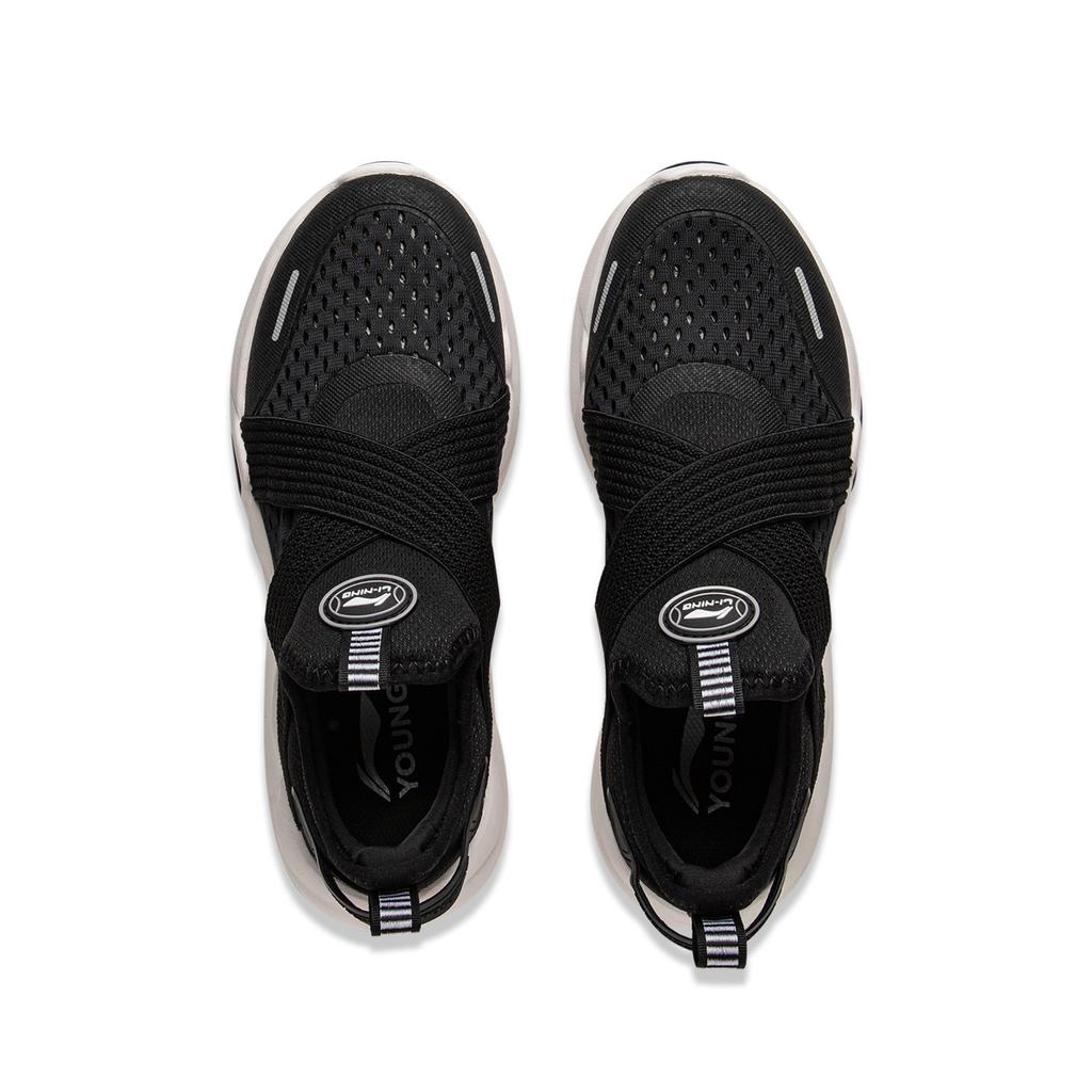 Li Ning Kids Sports Lifestyle Series Fashion Versatile Shock Absorption Rebound Low-Top Casual Shoes Kids Sneaker Black YKCV076-1