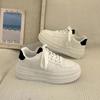 Breathable White Shoes Women 2024 Spring Casual Sports Thick Bottom Shoes Higher Running Board Leather Platform Sneakers Ladies