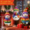Snowman Christmas Ornaments Personalized 2D Acrylic Xmas Tree Decorations Hanging Snowman Ornaments for Holiday Party Decor Gifts