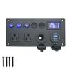 LED Digital Voltmeter 5 Gang Toggle Switch 12V/24V ON-OFF Button Cigarette Lighter For Car Marine Dual USB Port with US Plug Socket Car Switch Panel