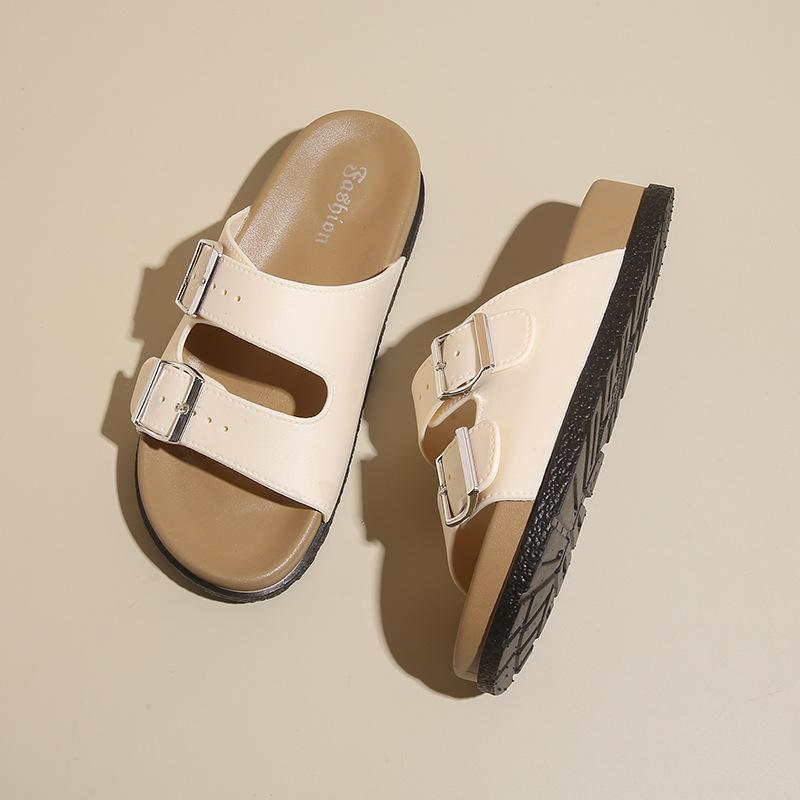 Adjustable Thick-soled Sandals for Women French Style Outdoor Spring and Summer Fashion Soft-soled Beach Shoes Seaside Sandals