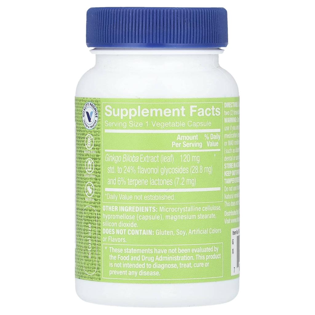 the Vitamin Shoppe Ginkgo Biloba Extract, 120 Mg, 60 Veggie Capsules