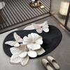 3D Visual Butterfly Flower Diatom Mud Floor Mat For Home Mat, Bathroom, Door Non Toilet Entranc Q7Z3