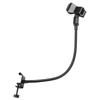 PATIKIL Gooseneck Desk Microphone Stand Flexible Arm with Clip Desktop Microphone Stand To Microphone Spring Clip for Singing Speech Black 18.5" 3/8"