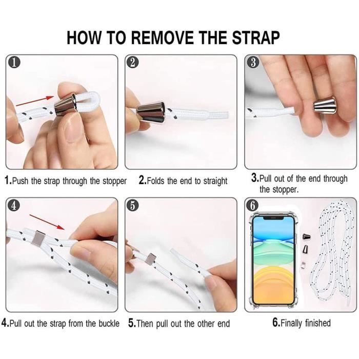 Coque - BOOLING - pour Samsung S21 Plus - Souple - Transparent - Anti-Rayure avec Cordon Blanc