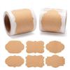 About 300 Pcs/Roll Brown Labels Tags Blank Kitchen Jar Natural Kraft Paper Cards Sticker Self Adhesive Plain
