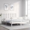 VidaXL Bed Frame with Headboard White 160x200 Cm Solid Wood 3193802